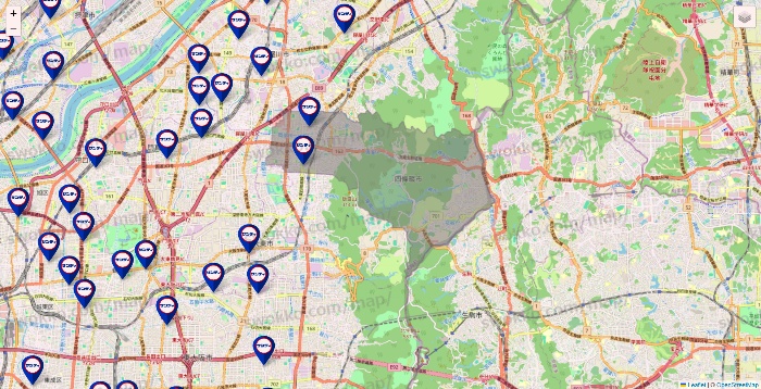 大阪府のサンディの店舗地図