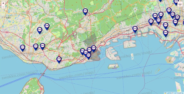 兵庫県のサンディの店舗地図