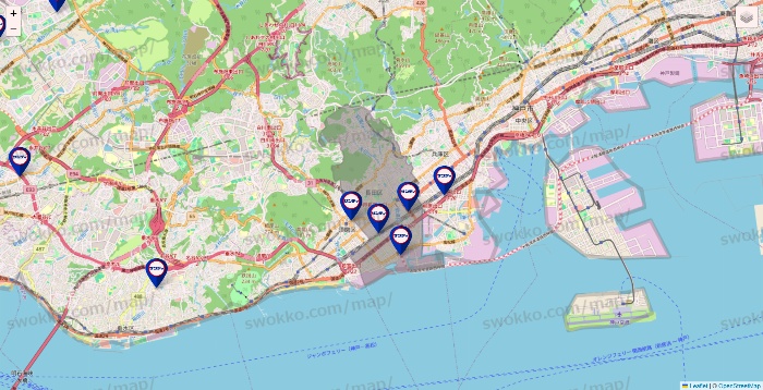 兵庫県のサンディの店舗地図