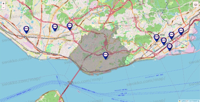 兵庫県のサンディの店舗地図