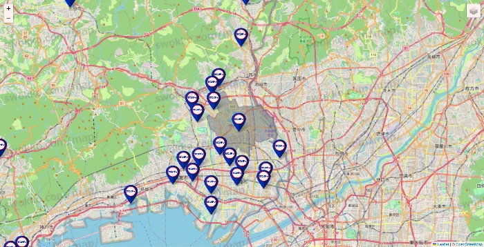 兵庫県のサンディの店舗地図
