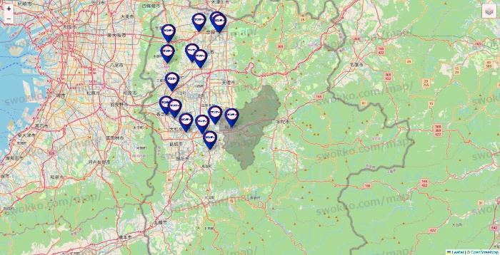 奈良県のサンディの店舗地図