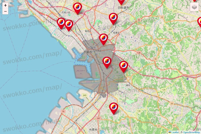 千葉県のサンドラッグの店舗地図