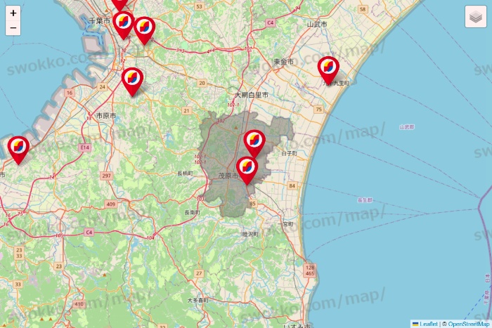 千葉県のサンドラッグの店舗地図
