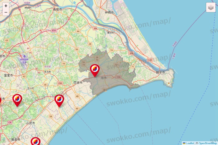 千葉県のサンドラッグの店舗地図