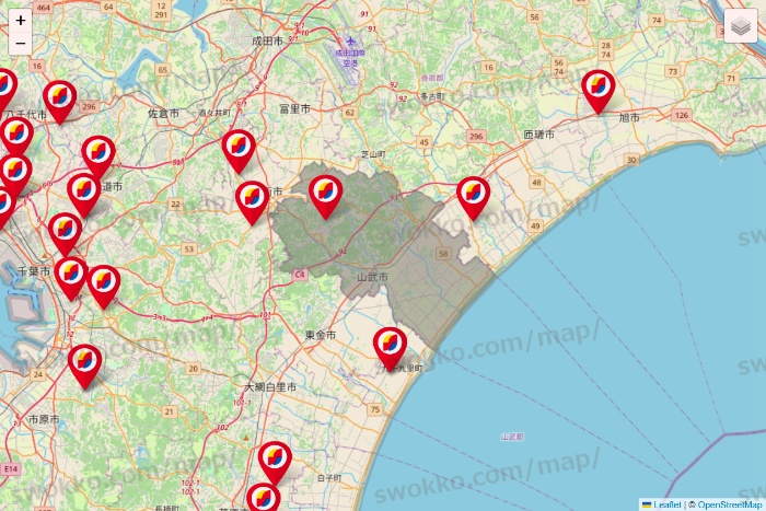 千葉県のサンドラッグの店舗地図