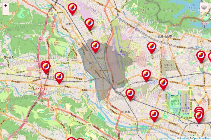 東京都のサンドラッグの店舗地図