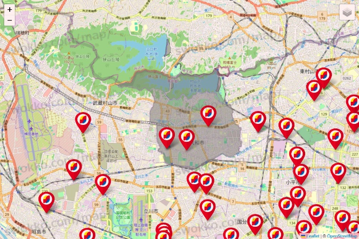 東京都のサンドラッグの店舗地図