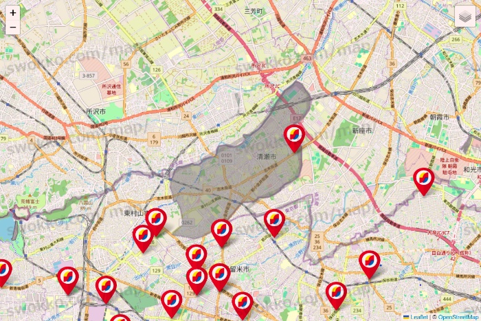 東京都のサンドラッグの店舗地図