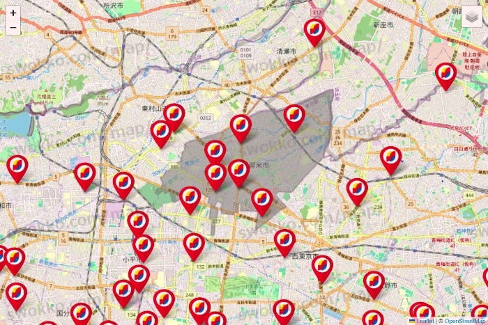 東京都のサンドラッグの店舗地図