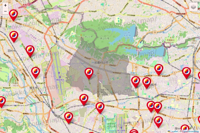 東京都のサンドラッグの店舗地図
