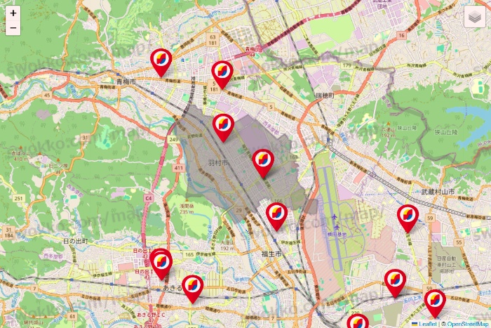 東京都のサンドラッグの店舗地図