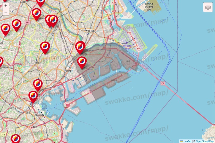 神奈川県のサンドラッグの店舗地図