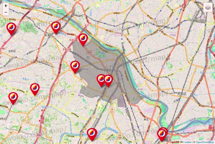 神奈川県のサンドラッグの店舗地図