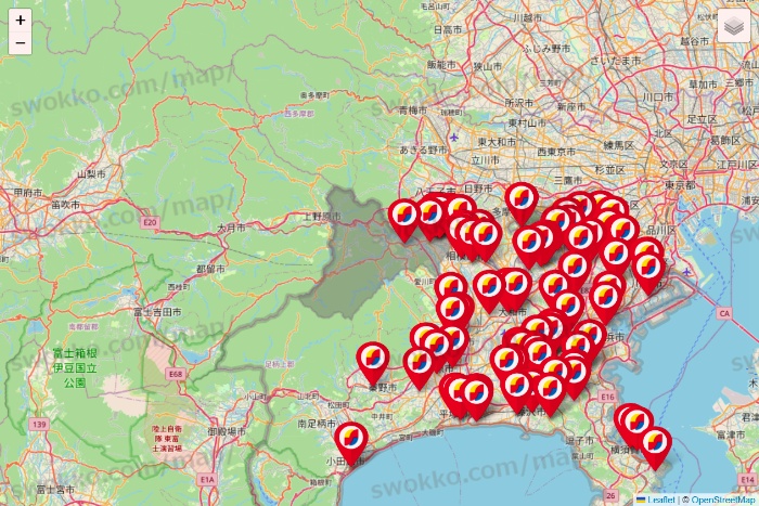 神奈川県のサンドラッグの店舗地図