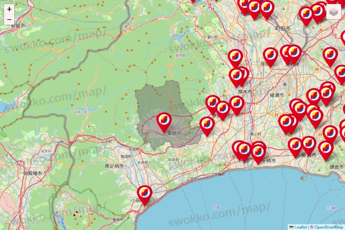 神奈川県のサンドラッグの店舗地図
