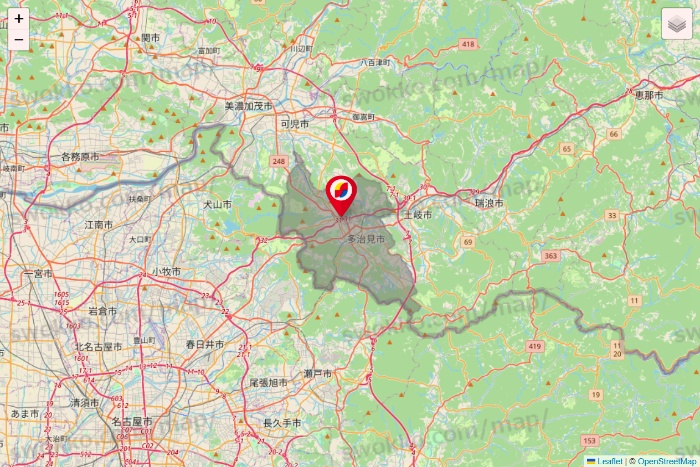 岐阜県のサンドラッグの店舗地図