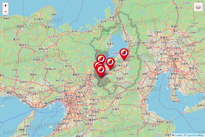 滋賀県のサンドラッグの店舗地図