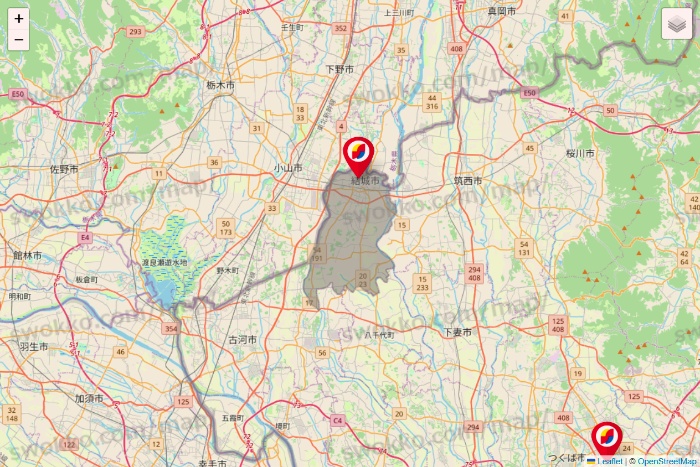 茨城県のサンドラッグの店舗地図