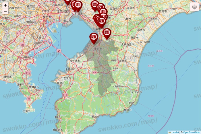 千葉県の収納ピットの店舗地図