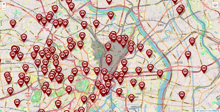 東京都の収納ピットの店舗地図