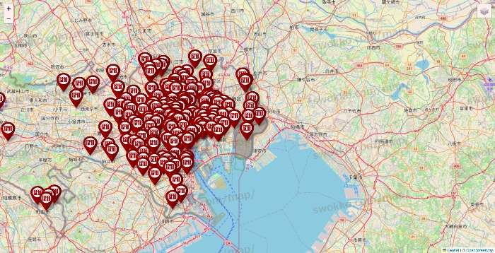 東京都の収納ピットの店舗地図