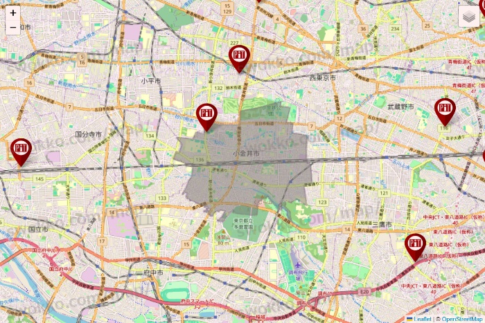 東京都の収納ピットの店舗地図