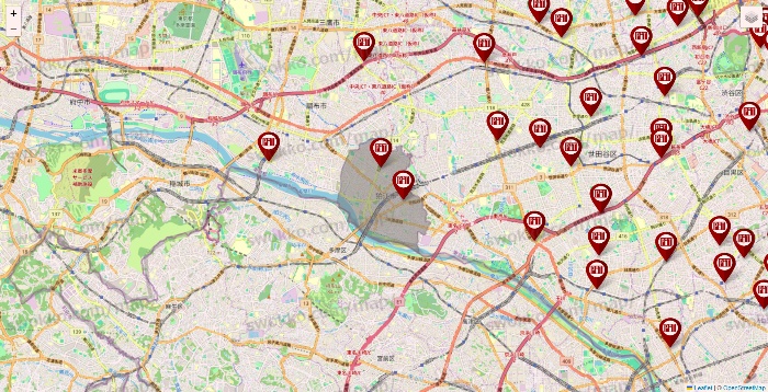 東京都の収納ピットの店舗地図