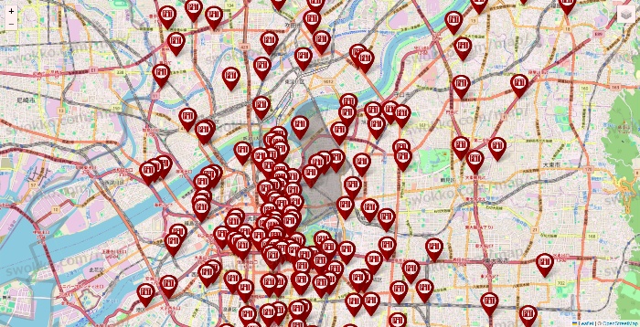 大阪府の収納ピットの店舗地図