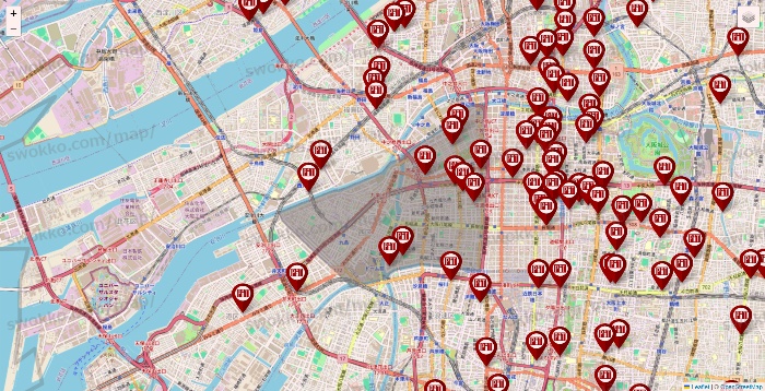 大阪府の収納ピットの店舗地図