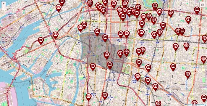 大阪府の収納ピットの店舗地図