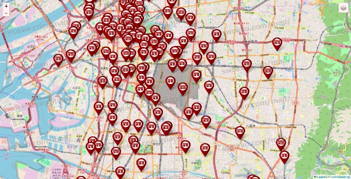 大阪府の収納ピットの店舗地図