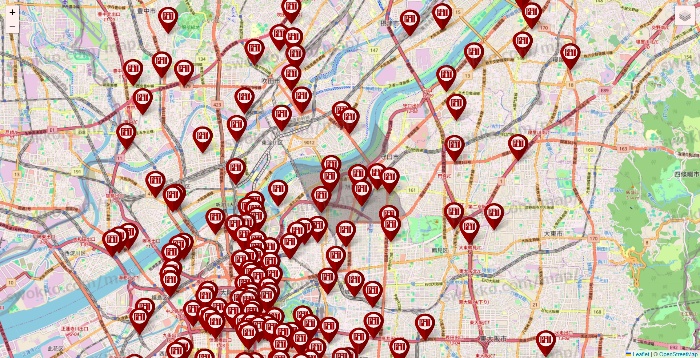 大阪府の収納ピットの店舗地図