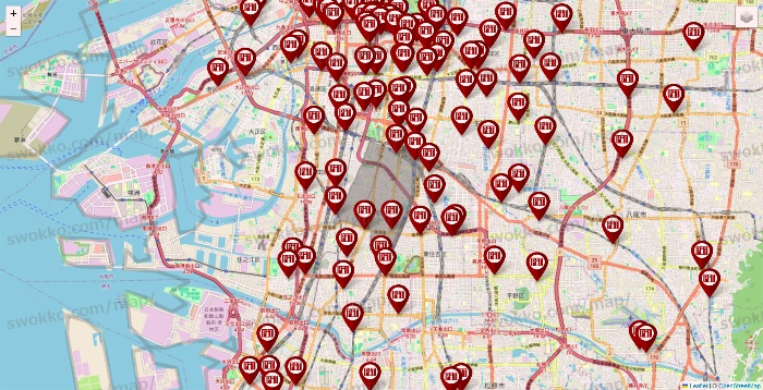 大阪府の収納ピットの店舗地図