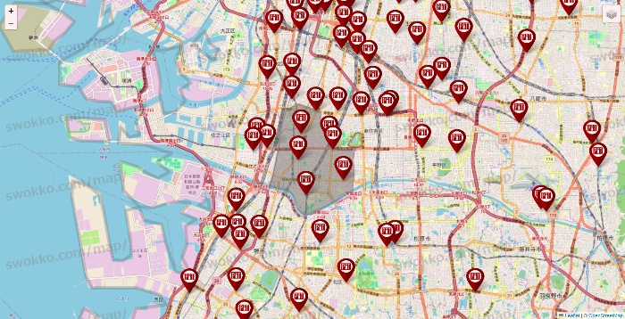 大阪府の収納ピットの店舗地図