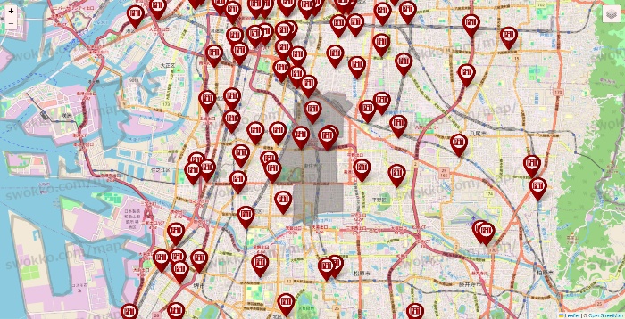 大阪府の収納ピットの店舗地図