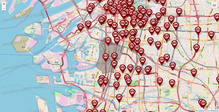 大阪府の収納ピットの店舗地図