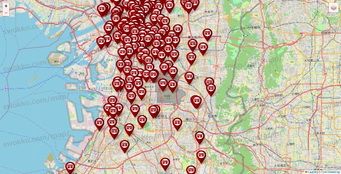 大阪府の収納ピットの店舗地図