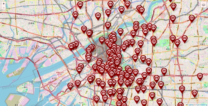 大阪府の収納ピットの店舗地図