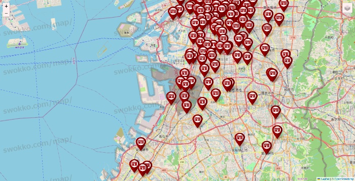 大阪府の収納ピットの店舗地図