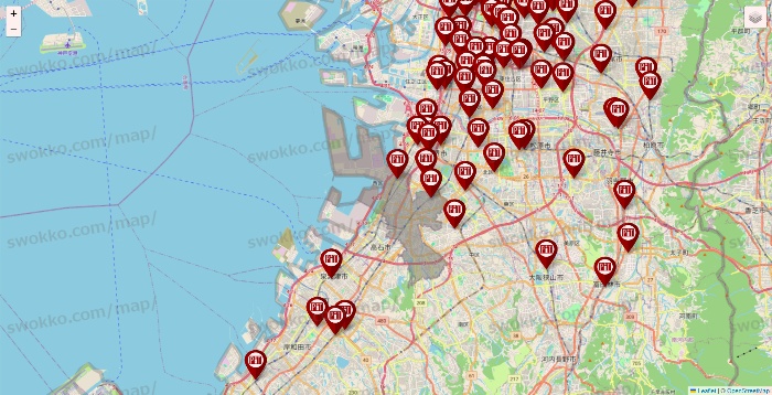 大阪府の収納ピットの店舗地図