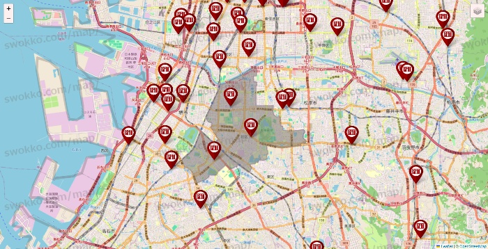 大阪府の収納ピットの店舗地図