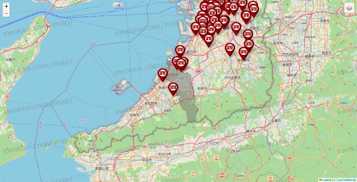 大阪府の収納ピットの店舗地図