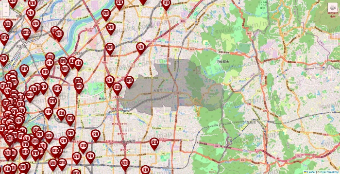 大阪府の収納ピットの店舗地図