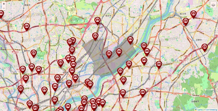 大阪府の収納ピットの店舗地図