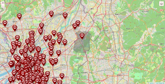 大阪府の収納ピットの店舗地図