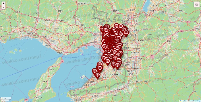大阪府の収納ピットの店舗地図