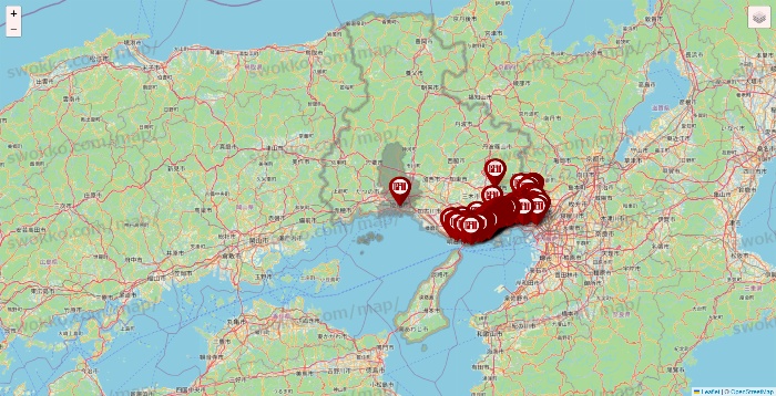 兵庫県の収納ピットの店舗地図