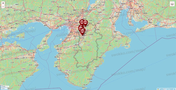 奈良県の収納ピットの店舗地図