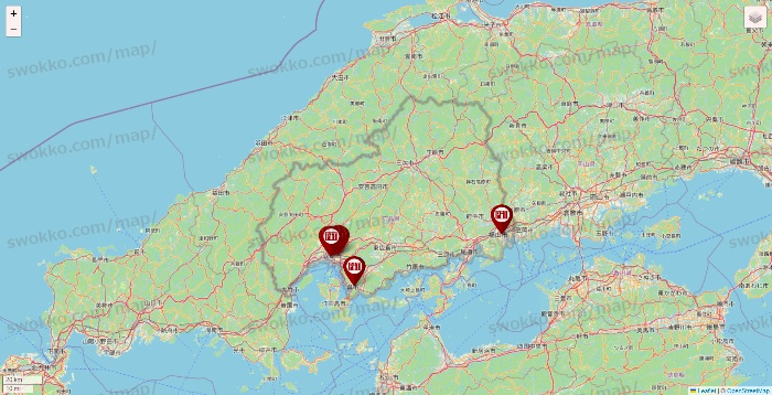広島県の収納ピットの店舗地図